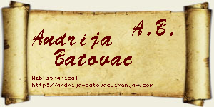 Andrija Batovac vizit kartica